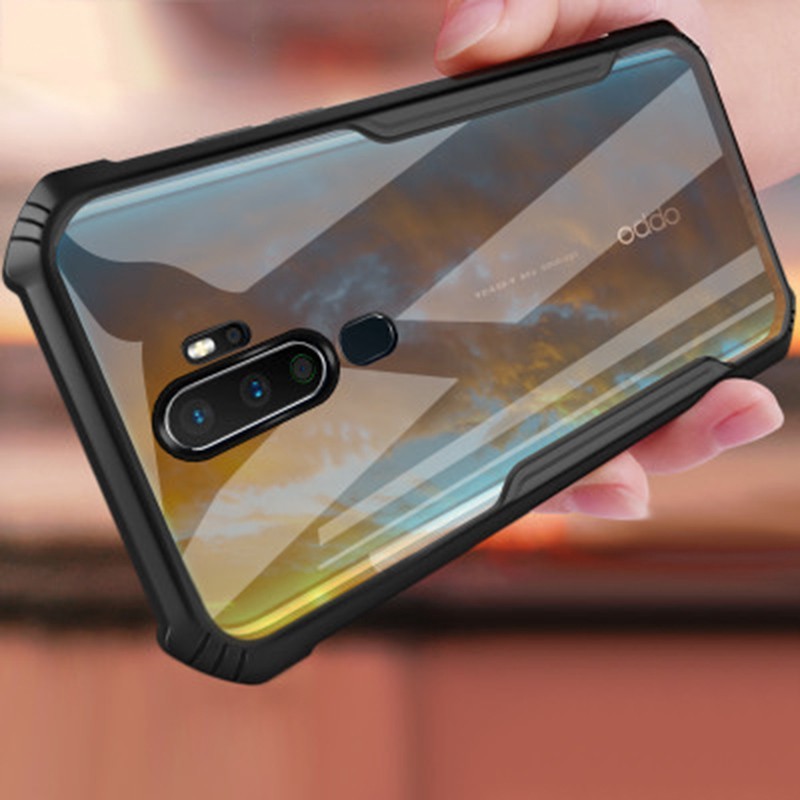 CASE OPPO A5 2020  A9 2020 CASE TRANSPARAN CLEAR FUSION ANTI SHOCKPROOF BLACK