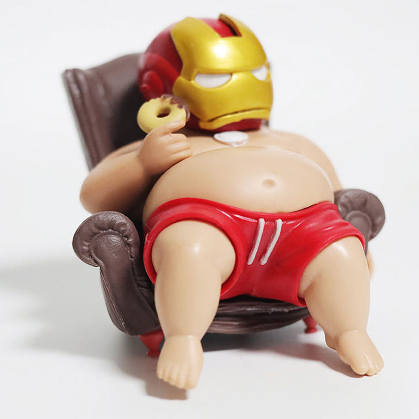 Fat Man Ironman Action Figure Marvel Fat Boy Ironman Fat Doll Untuk Dekorasi Mobil Desktop