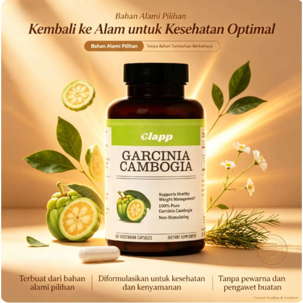 Suplemen Clapp Garcinia Cambogia 60 Kapsul Ekstrak Garcinia Cambogia yang Tidak Mengiritasi Mendukun