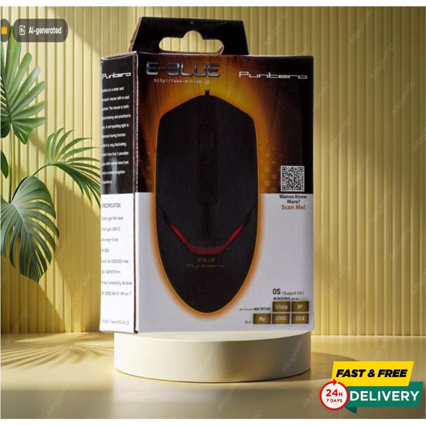 Wired Mouse Komputer USB E-Blue Puntero Semi Gaming Original LED Premium for PC Laptop CCTV