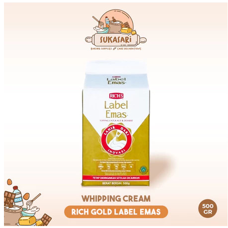 Richs Gold Label 500 gr Whipping Cream Non Dairy Whipping Cream Cair Whipped Cream