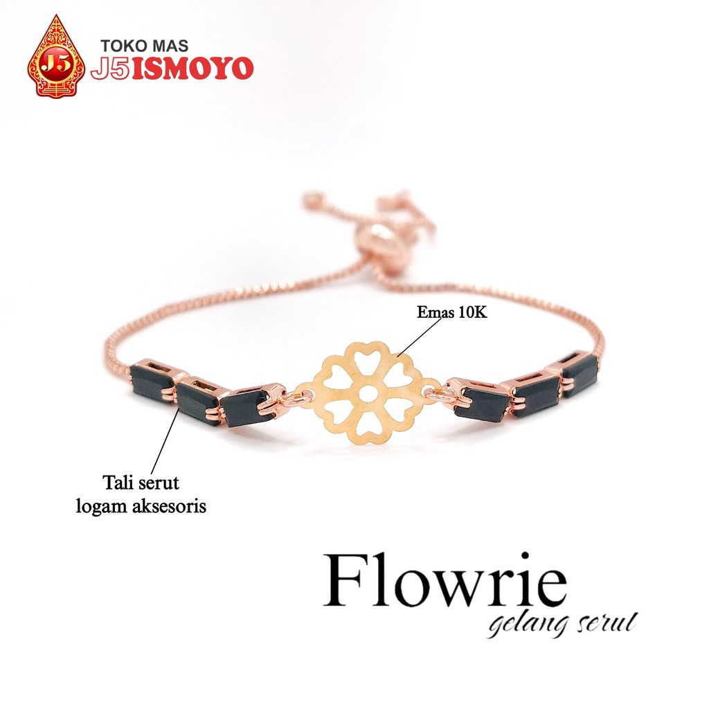 Gelang Tali Serut Kombinasi Emas Flowrie J5 Ismoyo