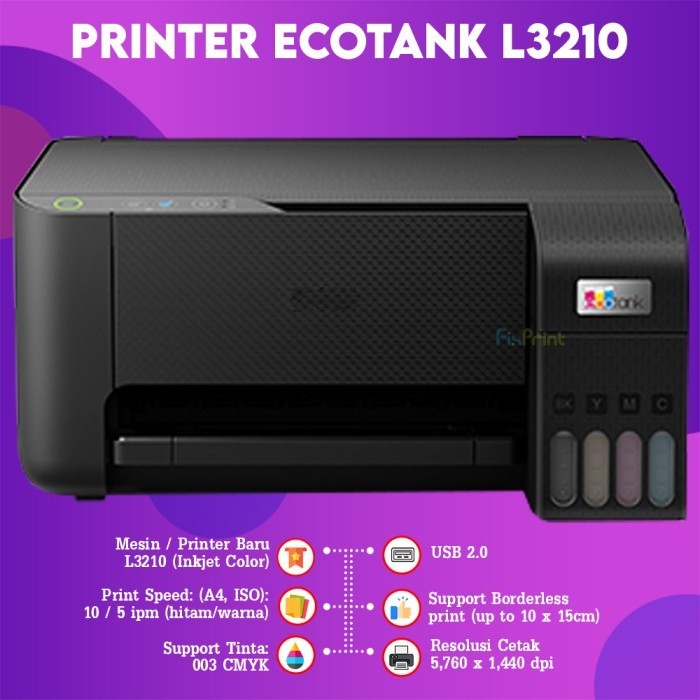 FixPrint Epson Printer L3210 L3211 Hitam AIO Print Warna Infus Modif Inktank Pabrik RESMI / L121 L12