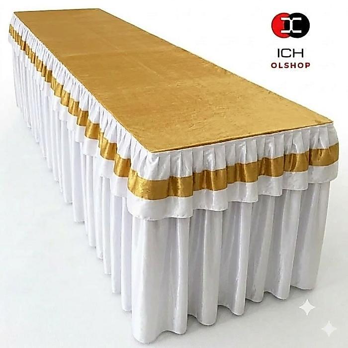 (PROMO) TAPLAK MEJA PRASMANAN RENDA UKURAN 240 X 60 X 75 CM (P X L X T) - COVER MEJA PRASMANAN