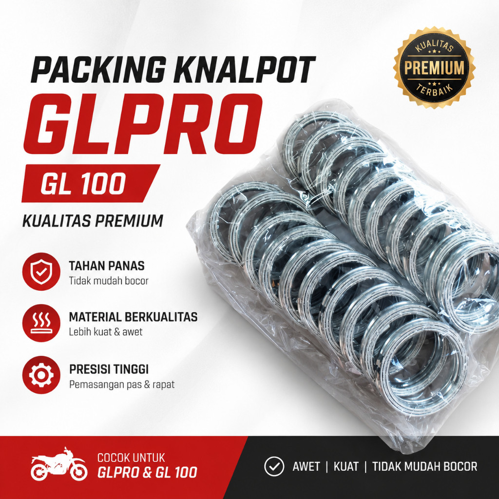 Packing Knalpot GL Pro GL100 Kualitas Premium Ring Gasket Knalpot Tahan Panas Presisi Harga Per 1 Pc