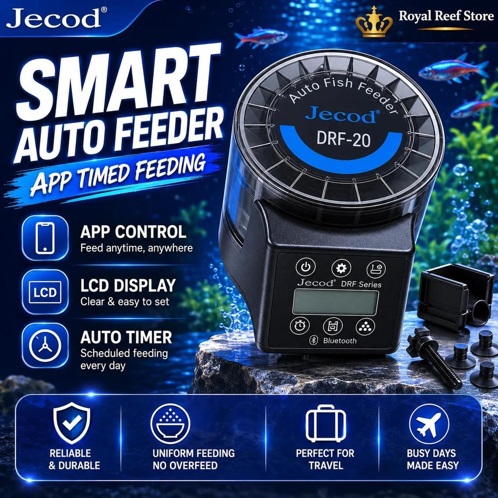 Jebao Jecod DRF15 DRF20 Automatic Fish Feeder APP Control Smart Aquarium Auto Feeder LCD Timer Food 
