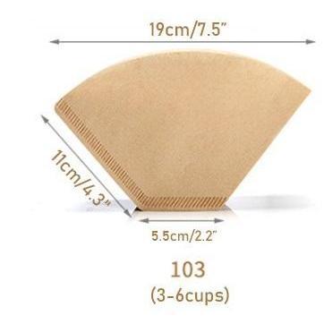 BESAR UK 103 Kertas Filter Drip Coffee Filter Paper 3to6cup Isi 100pcs