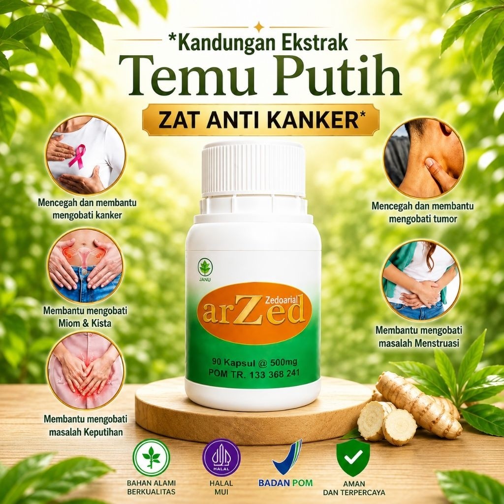 Arzed Original BPOM | Kapsul Herbal Temu Putih | Produk Asli     Berkualitas