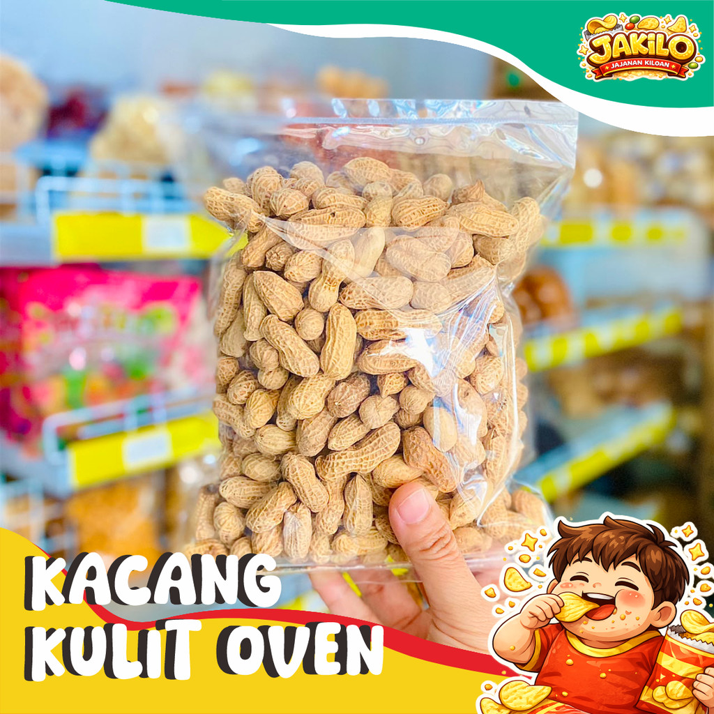 Kacang Oven 500gr Kacang Kulit Oven Gurih - JAKILO Jajanan Kiloan