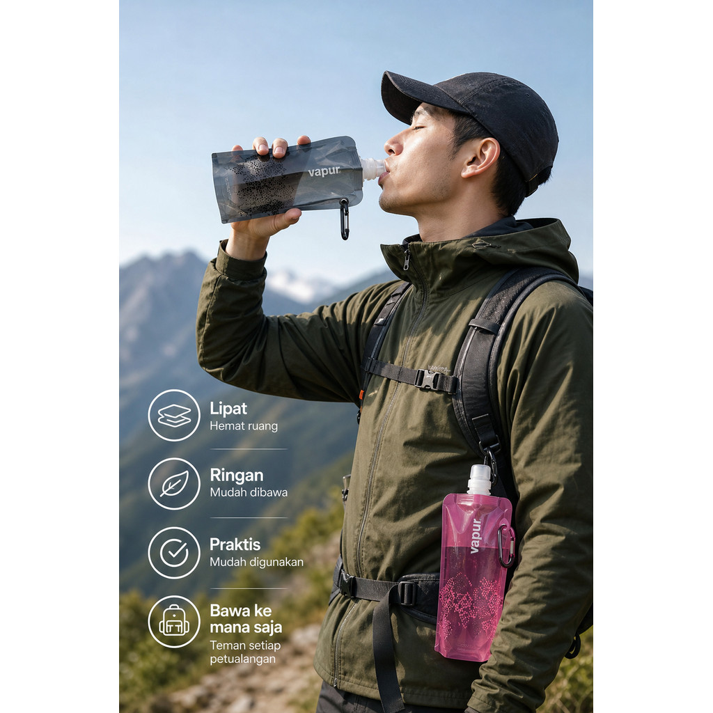 Botol Tempat Minum Lipat Mini Camping Outdoor