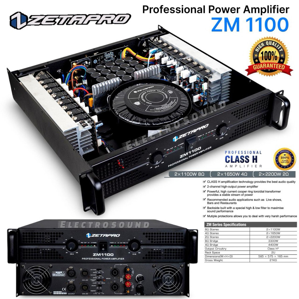 Ready Stok - POWER AMPLIFIER ZETAPRO ZM1100 / Power Ampli Zetapro ZM 1100 / Zetapro Original - Origi