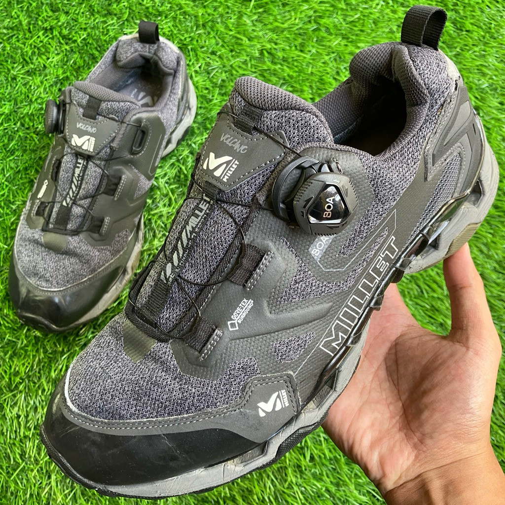 Sepatu MILLET Volcano Boa System Low Grey Outdoors shoes size 42,5