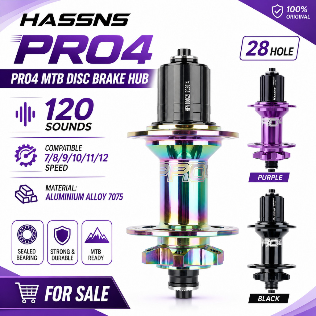 Foto Hassns Pro 4 Freehub 28 Hole non Boost QR 9x135 28H 6 Pelatuk Six Bolt 6 Bearing