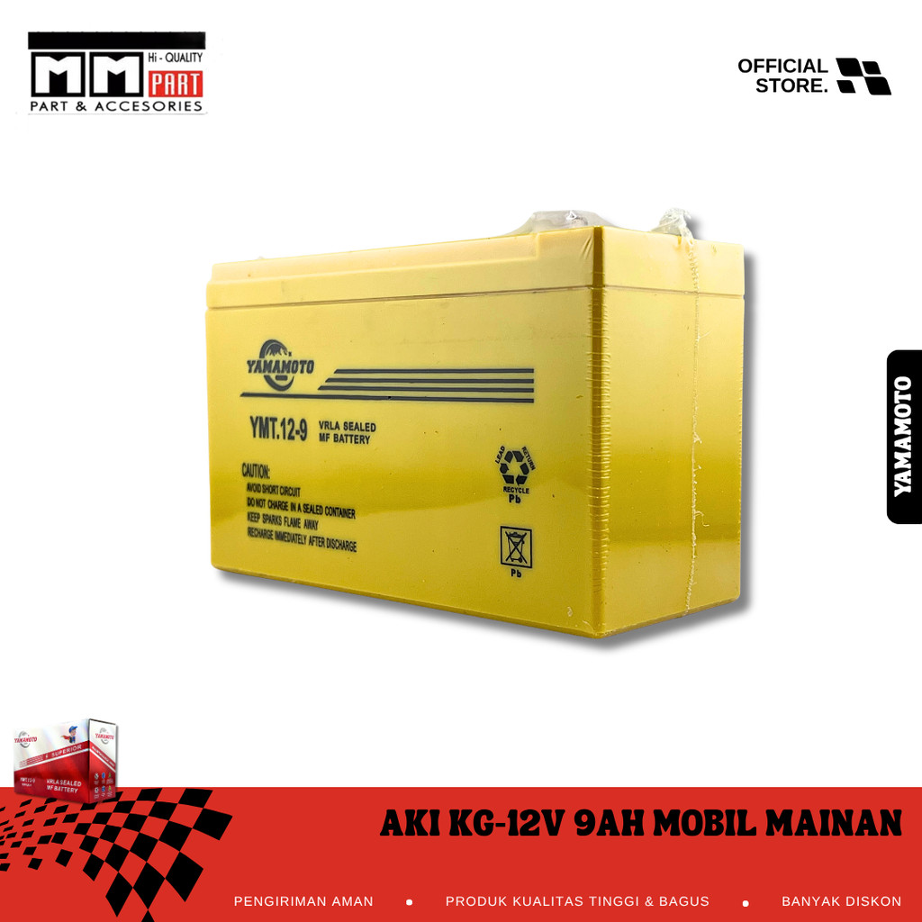 AKI KG-12V 9AH MOBIL MAINAN YAMAMOTO - ACCU KERING VRLA UPS SPRAYER 12 VOLT 9 AMPERE