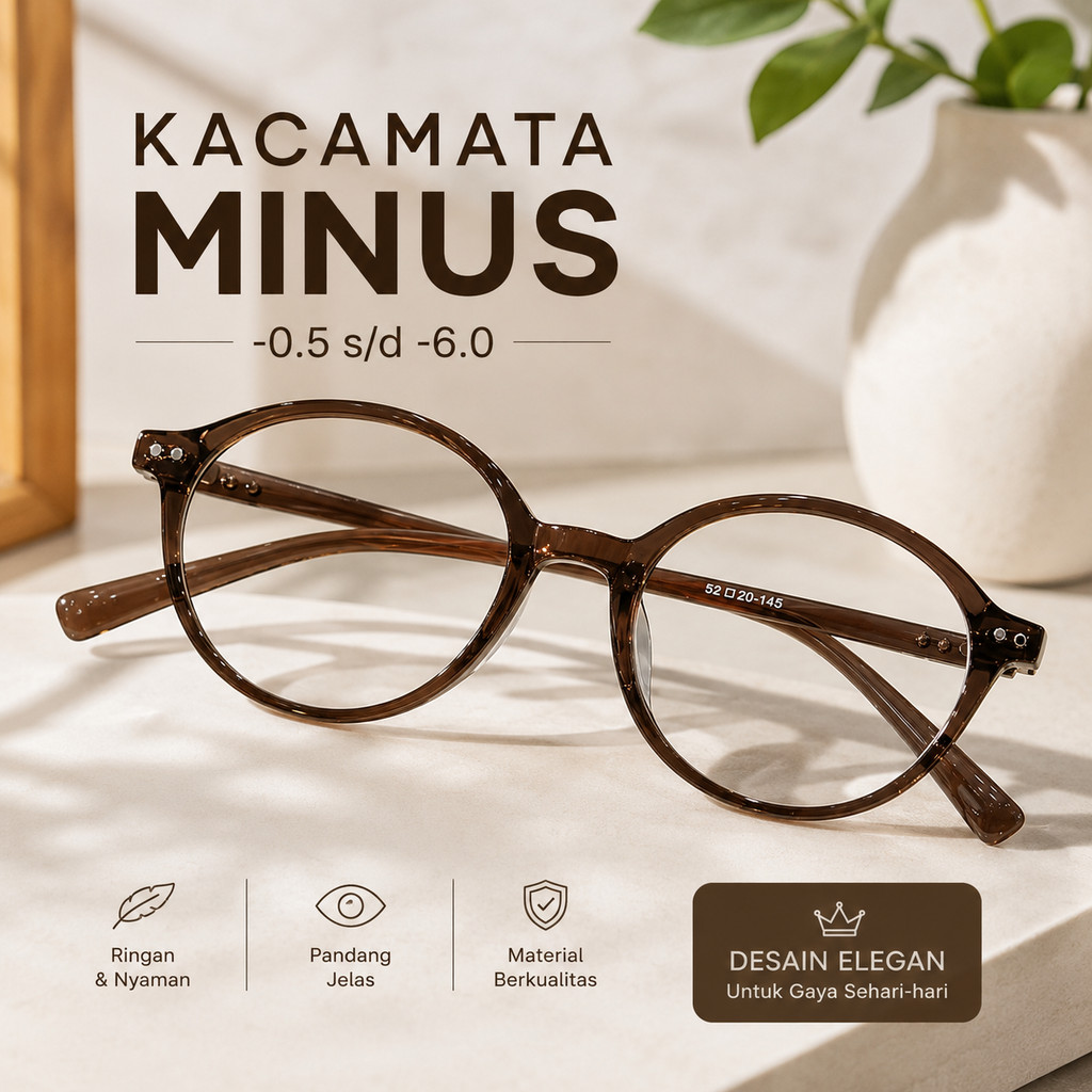 Kacamata Minus -1 Sampai -6 Zhijing-1972 Fashion Korea Anti Blue Light Anti Radiasi Model Cat Eye Ka