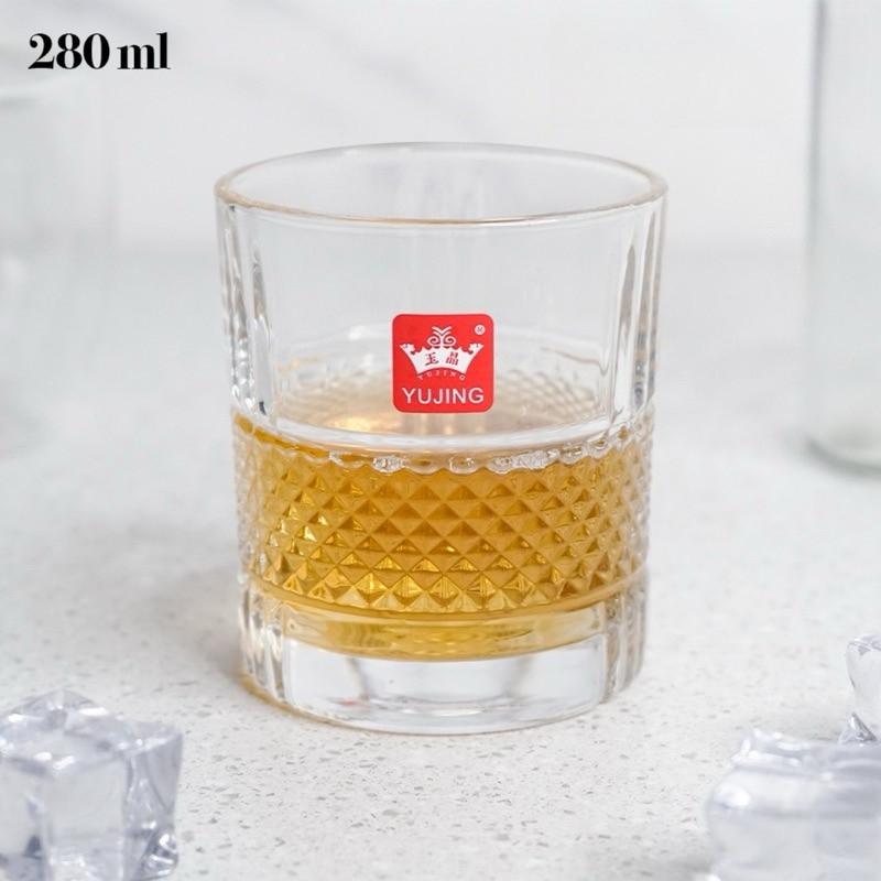 GELAS KACA WHISKEY CRYSTAL ONE TWO CUPS OLD FASHIONED ROCK GLASS 280ml - VL3 | GELAS KACA CRYSTAL WH