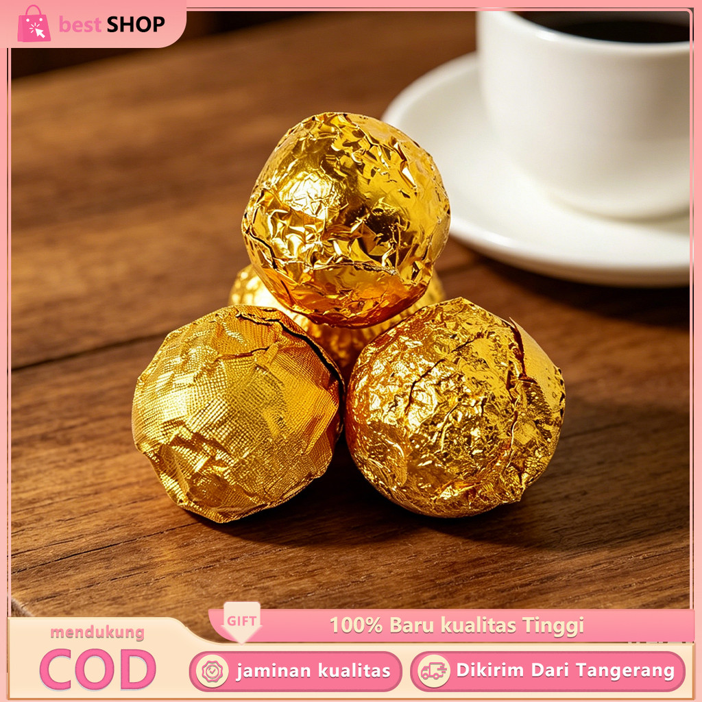 100Pcs Gold Foil Paper Emas Kertas Alumunium Foil Untuk Pembungkus Coklat Dan Candy