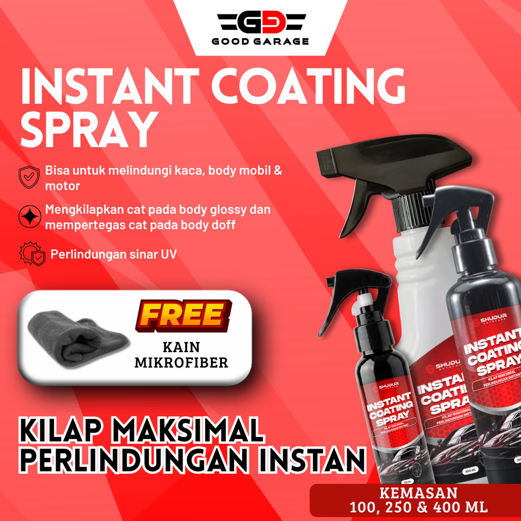 Pengkilap Body Mobil Motor Instant Coating Semi Coating Hydrophobic Glossy Doff -AGG