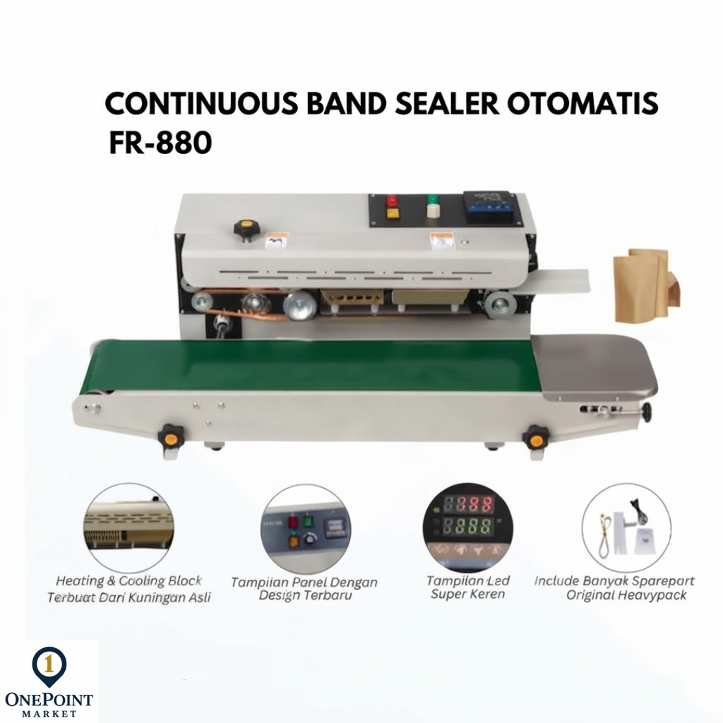 Mashin - Mesin Segel Plastik Otomatis Continuous Band Sealer Mesin Press Sealer Kemasan Multifungsi