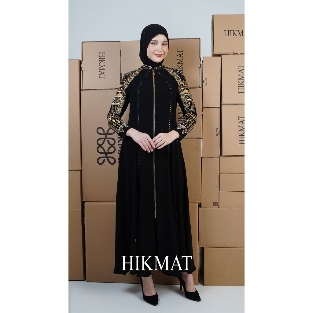 Hikmat Original Fashion A5519 - Abaya Hikmat  - Noerbutikmuslim - Gamis lebaran - Gamis Mewah - Gami