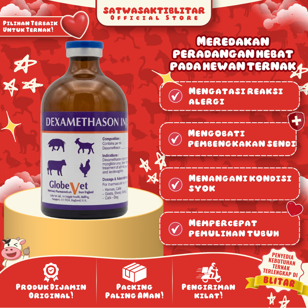 DEXA GLOBE VET 100 ml - DEXAMETHASON PANTEX HOLLAND Untuk Hewan