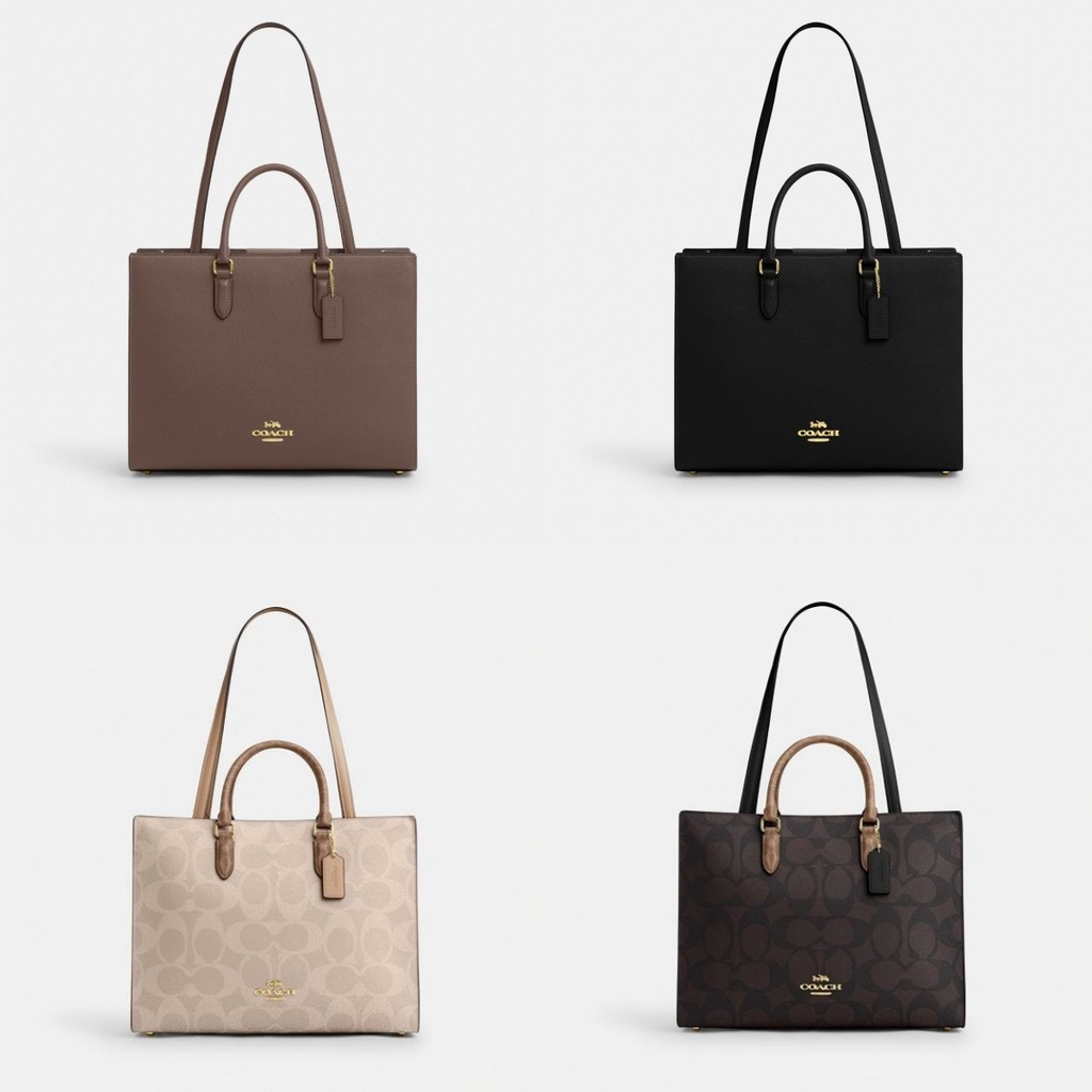 COACH Maggie Tote Wanita Dari Tas Tangan/ Tas Bahu/ Tas Selempang Maggie36 Monogram Kapasitas Besar