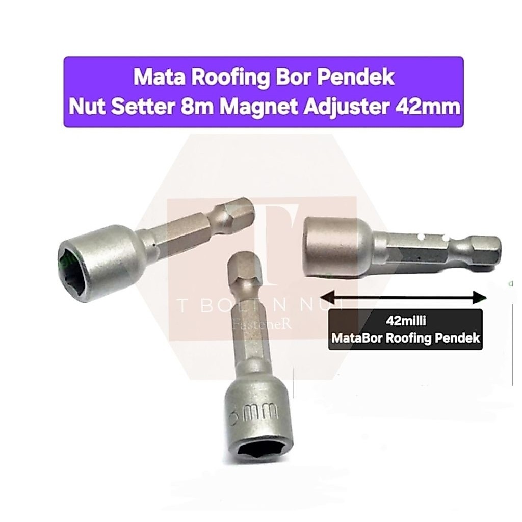 Roofing Bor PENDEK Nut Setter Bor magnet Adjuster 42mili