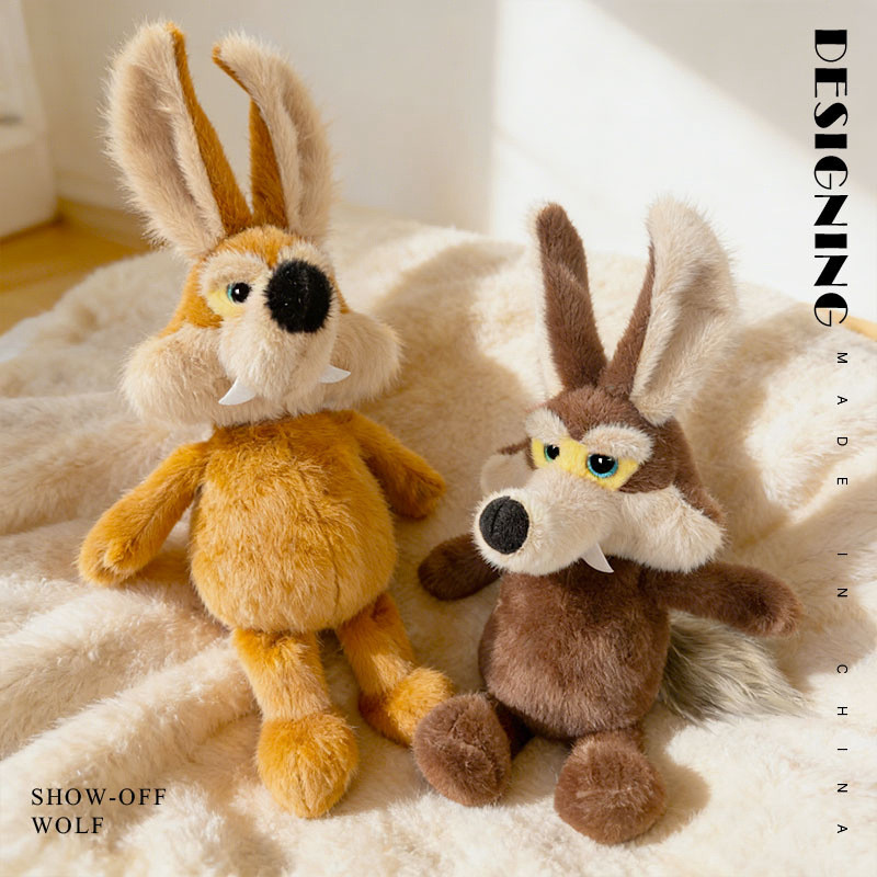 Boneka Serigala Berbulu Lembut Ekor Besar yang Lucu dan Baru