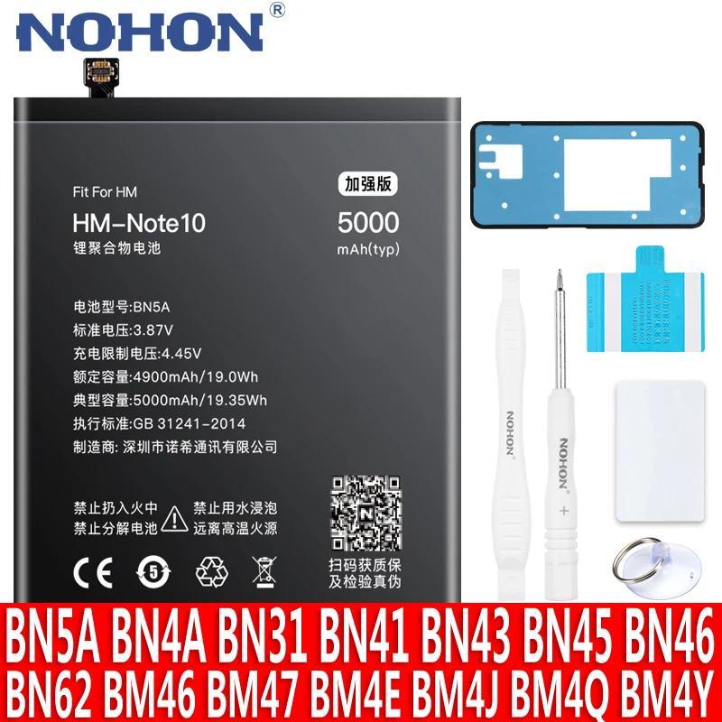 NOHON BN5A BM4Y Battery For Xiaomi Redmi Note 10 9 8 8T 7 5 4 3 Pro 5A 4X POCO F1 F2 F3 X3 NFC M3 Re