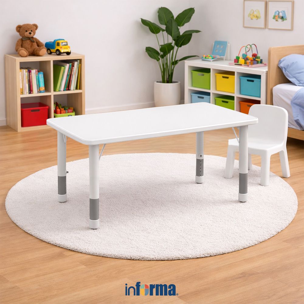 Informa Yuki Meja Anak Adjustable Rectangle - Abu-Abu Table Anak Meja Belajar Anak Desk Junior Meja 