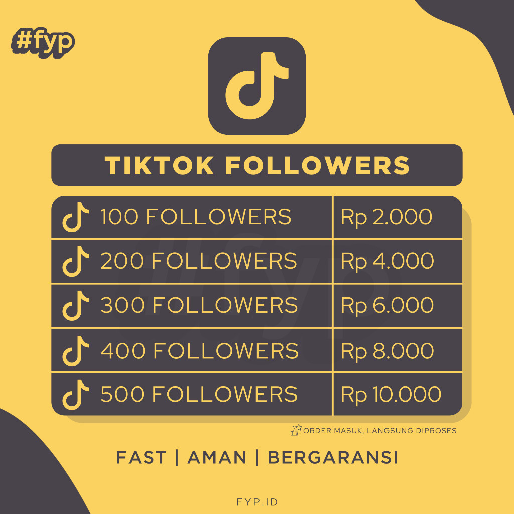Follower Tiktok Aktif Permanen| Followers Tiktok Permanen Aktif Real Indonesia Mix Murah Bergaransi|
