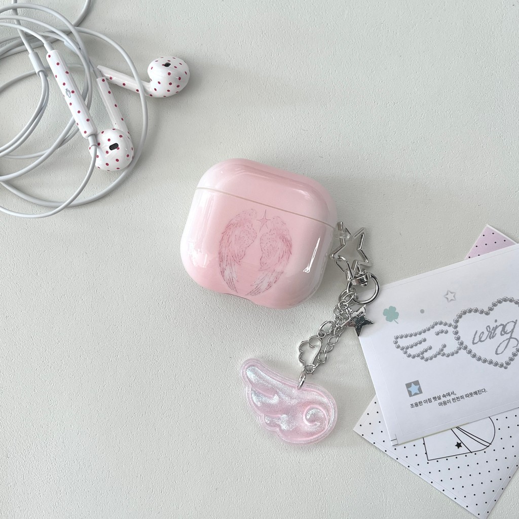 Casing AirPods Pro Pro2 4 AirPods 5 Softcase Motif Sayap Malaikat Pink Lucu