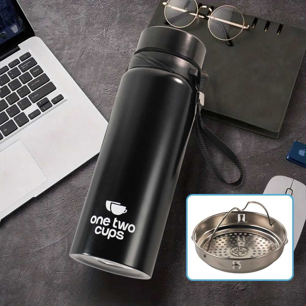 Thermos Tumbler Mini Dengan Filter Saringan 800 ml / Botol Termos Air Minum Panas Dingin Stainless S