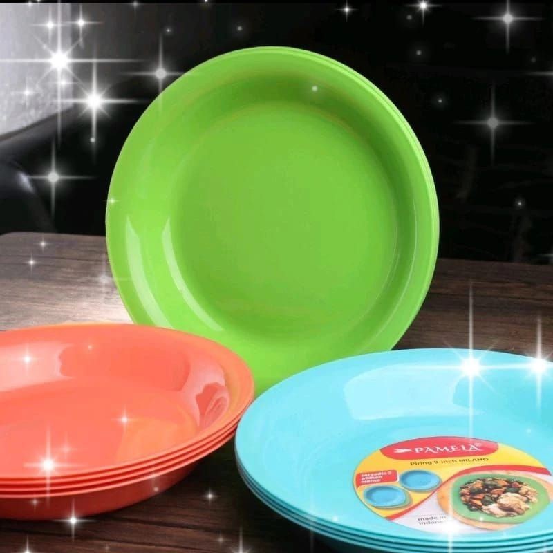 PIRING MAKAN PLASTIK TEBAL/PIRING PAMELA WARNA FOOD GRADE