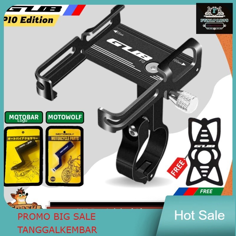Holder GUB P10 Phone Holder Hp Sepeda Motor GUB Alumunium Alloy Tempat Hp Dudukan Hp Sepeda Motor Gu