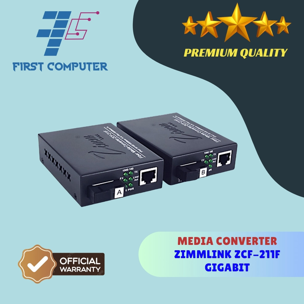 Media Converter Zimmlink Fiber Optic ZCF211F AB WDM 10/100/1000 GIGABIT