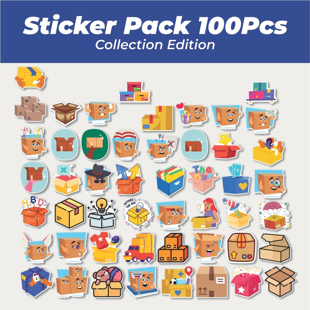 Hot Stiker Box Lucu Anti Air Stikers Berperekat Waterproof Sticker Decal Buat Motor Helm Buku Journa