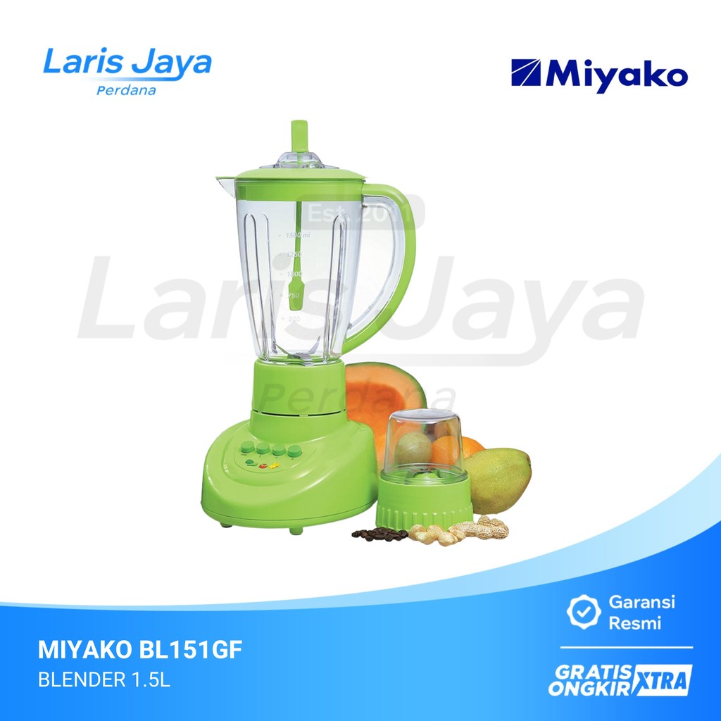 Blender Miyako BL-151GF, 1.5 Liter Kaca, untuk Jus, Bumbu & Es Batu