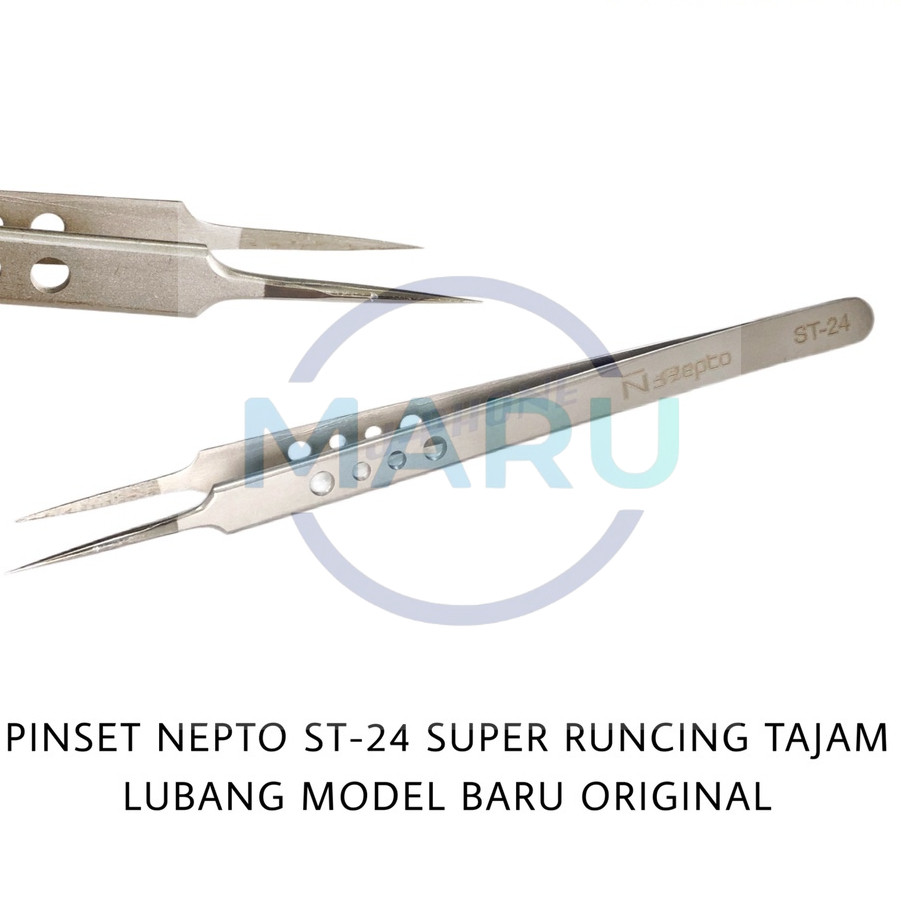 PINSET NEPTO ST-24 SUPER RUNCING TAJAM LUBANG MODEL BARU LURUS PANJANG ORIGINAL