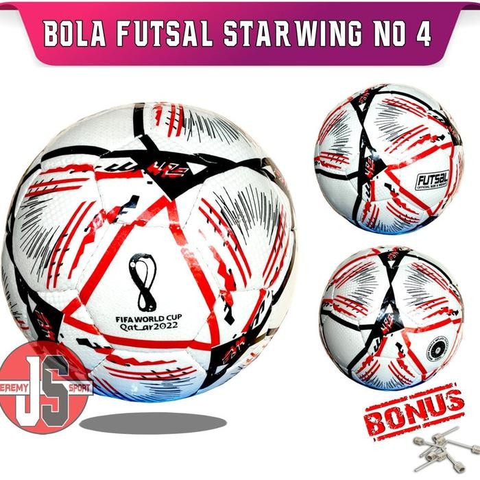 kuninglangsat488 bola Futsal Bahan Starwing / Tikar Size 4 peralatan kiper - Putih