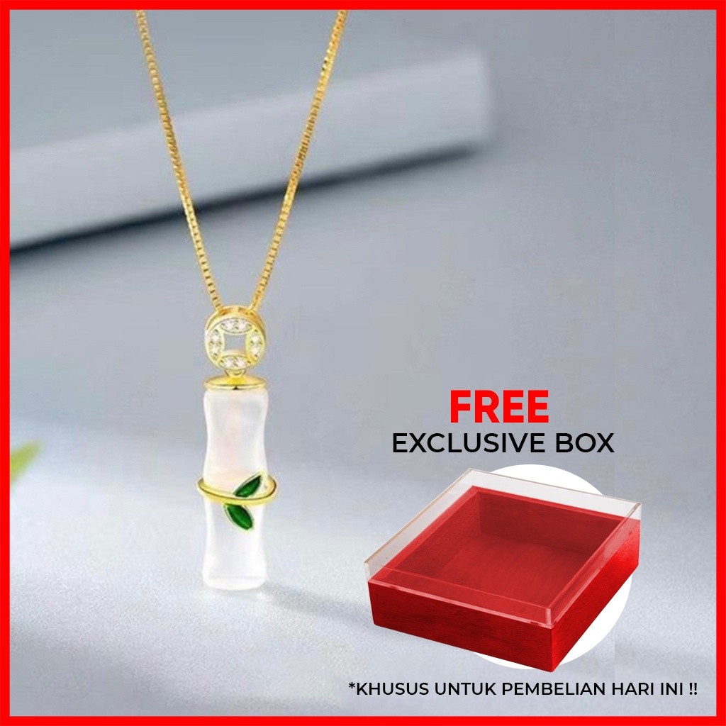 Wearmoura Gelang Giok Bambu Hijau Mudah Titanium | Aksesoris Gelang | Gelang Giok Asli China