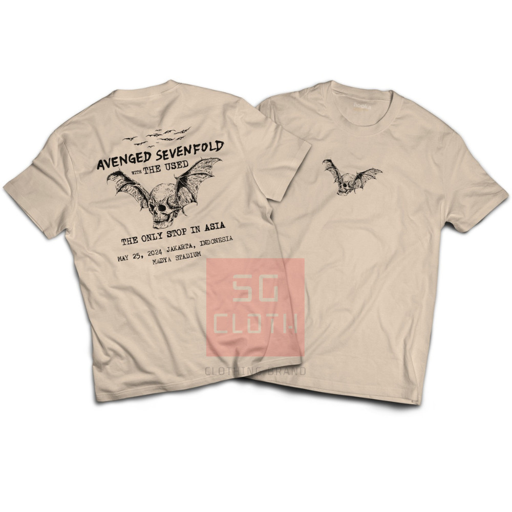 Kaos Avenged Sevenfold HOOKA Distro Premium Avenged Sevenfold Tour 2024 The Only Stop In Asia