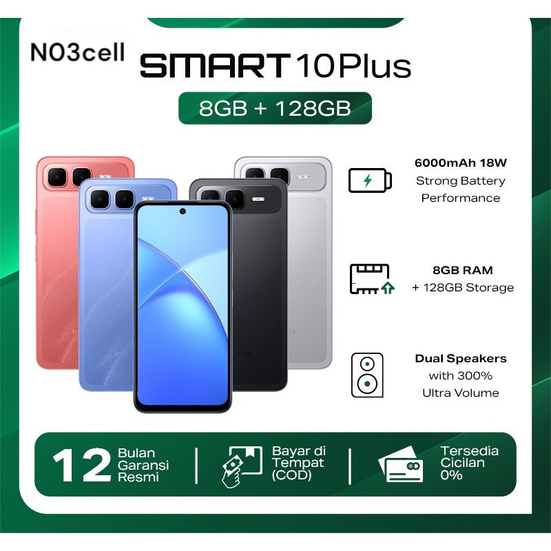 Infinix Smart 10 Plus 8/128GB - Up to 16GB Extended RAM - 6.67 inch 120Hz HD+  6000 mAh