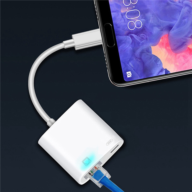 B67C 6X Type C OTG Ethernet Adapter USB C To RJ45 Ethernet LAN Wired Network Converter 100Mbs For Ty