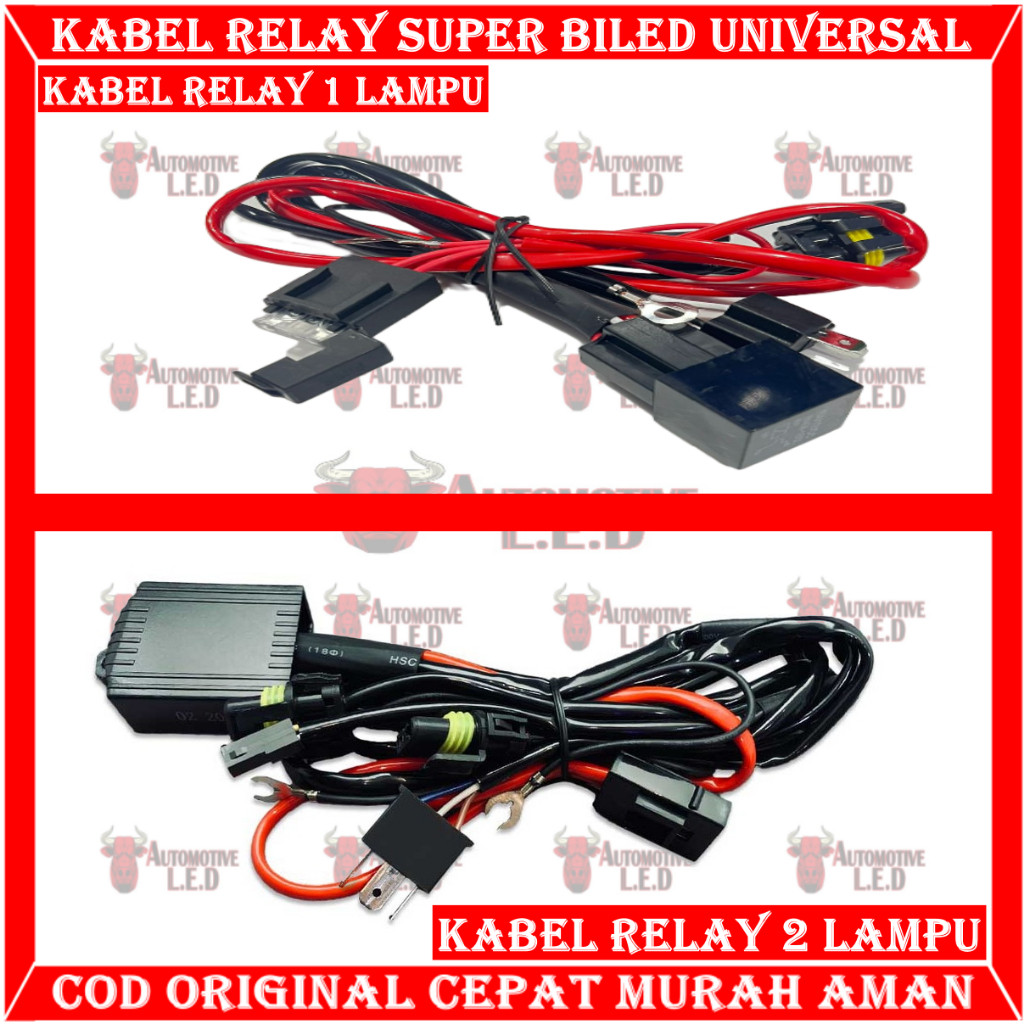 ORIGINAL RELAY BILED H4 UNIVERSAL | KABEL MOTOR 1 LAMPU KABEL MOBIL 2 LAMPU RELAY SET BILED 1 LAMPU 