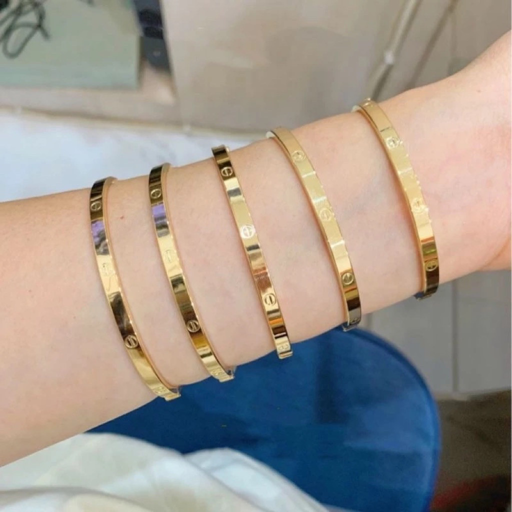 Perhiasan Gelang Tangan Mewah Wanita Warna kuning Koin Malaysia Terbaru Tahan Lama Aestetic