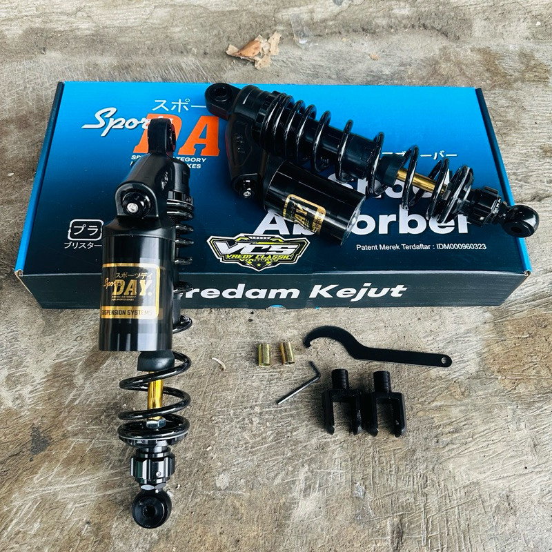 shok RCB premium shock Day copy RCB ukuran  320mm GL CB MP TIGER GRAND C70 premium BLACK