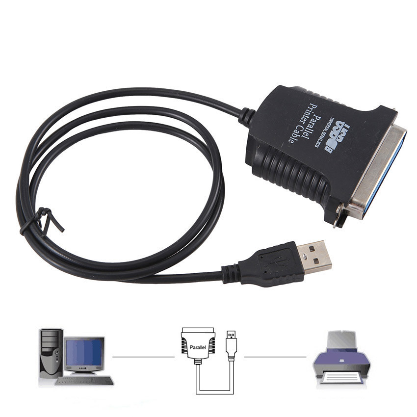 Kabel USB to Parallel Printer LPT – Converter dengan port paralel 36 Pin, 0.8M panjang, support Epso
