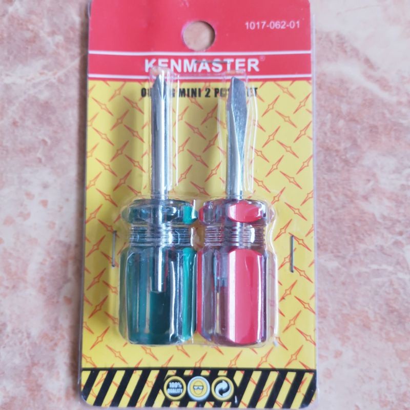 obeng plus minus 2 pcs Kenmaster obeng mini obeng cebol kembang pipih