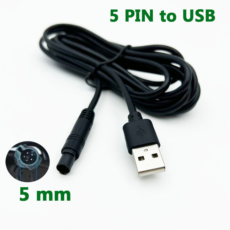 Universal  5 Pin Male To Usb For Driving Recorder Power Cord Navigation Android Large Screen